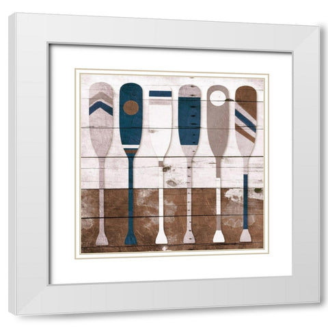Neutral Oars White Modern Wood Framed Art Print with Double Matting by Villa, Milli