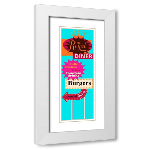 Diner Bright White Modern Wood Framed Art Print with Double Matting by Windvand, Marilu