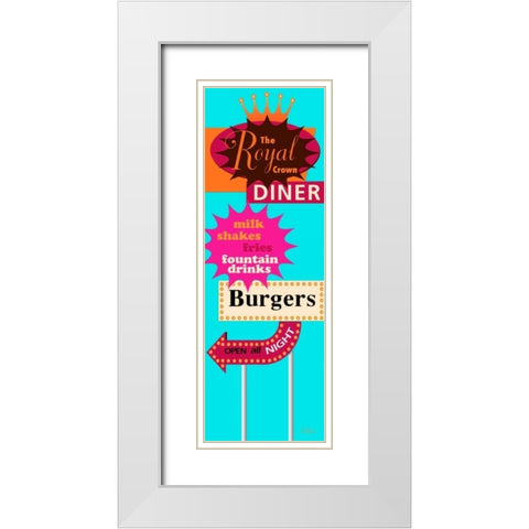 Diner Bright White Modern Wood Framed Art Print with Double Matting by Windvand, Marilu