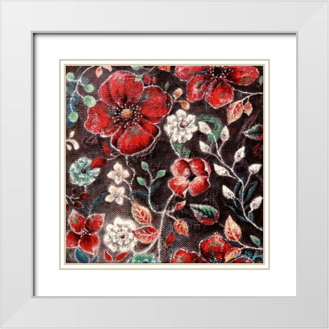 Spring Cosmos White Modern Wood Framed Art Print with Double Matting by St. Jean, Nora