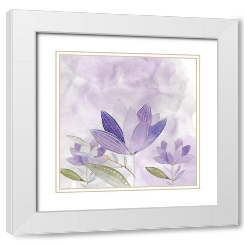 Purple Delight 2 White Modern Wood Framed Art Print with Double Matting by Fraser, Orane
