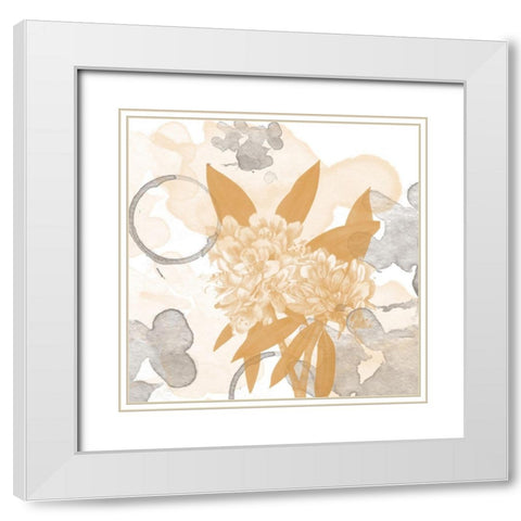 Flower Art 1 White Modern Wood Framed Art Print with Double Matting by Fraser, Orane
