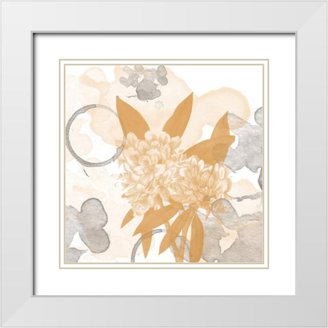 Flower Art 1 White Modern Wood Framed Art Print with Double Matting by Fraser, Orane