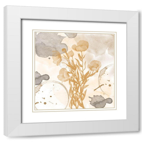 Flower Art 2 White Modern Wood Framed Art Print with Double Matting by Fraser, Orane