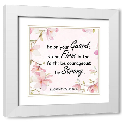 Christian Floral 1 White Modern Wood Framed Art Print with Double Matting by Fraser, Orane