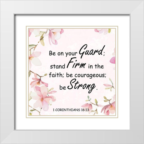 Christian Floral 1 White Modern Wood Framed Art Print with Double Matting by Fraser, Orane