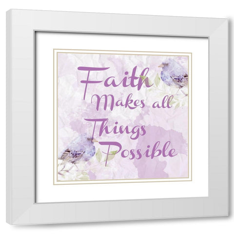 Lavender Faith 2 White Modern Wood Framed Art Print with Double Matting by Fraser, Orane