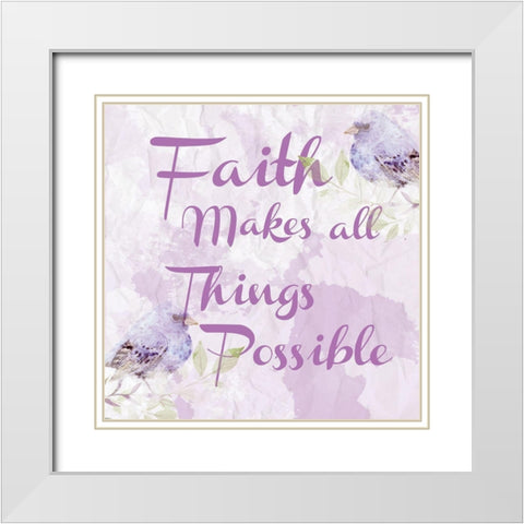 Lavender Faith 2 White Modern Wood Framed Art Print with Double Matting by Fraser, Orane