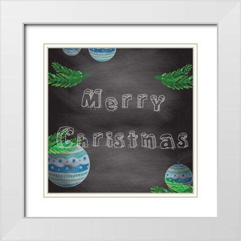 hristmas 2nd Chalk Board White Modern Wood Framed Art Print with Double Matting by Fraser, Orane