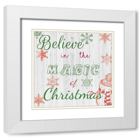 Christmas Typo 2 White Modern Wood Framed Art Print with Double Matting by Fraser, Orane