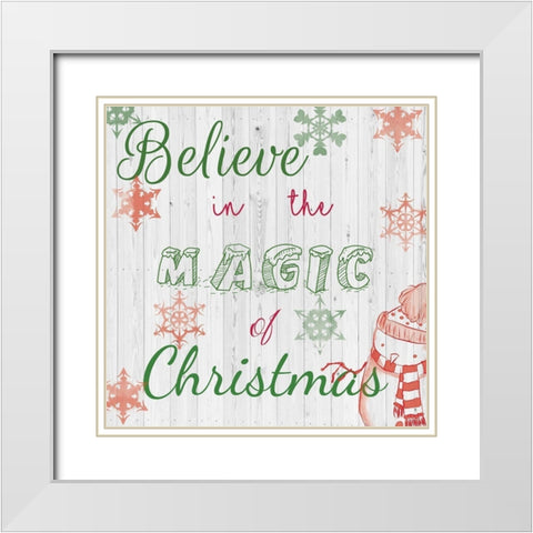 Christmas Typo 2 White Modern Wood Framed Art Print with Double Matting by Fraser, Orane