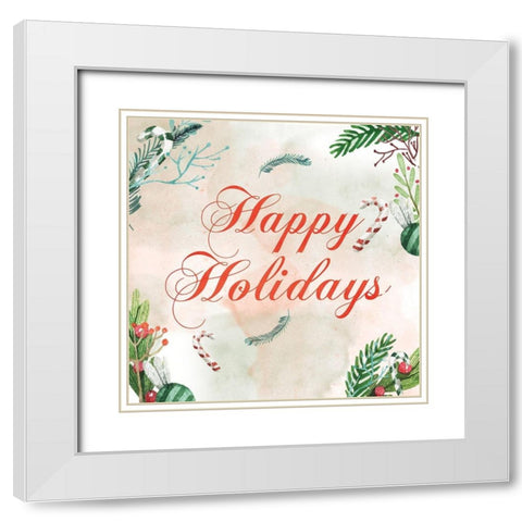 ChristmAs Wall Post 2 White Modern Wood Framed Art Print with Double Matting by Fraser, Orane