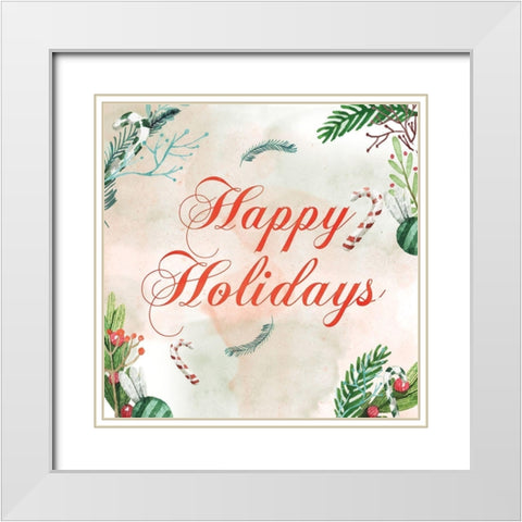 ChristmAs Wall Post 2 White Modern Wood Framed Art Print with Double Matting by Fraser, Orane