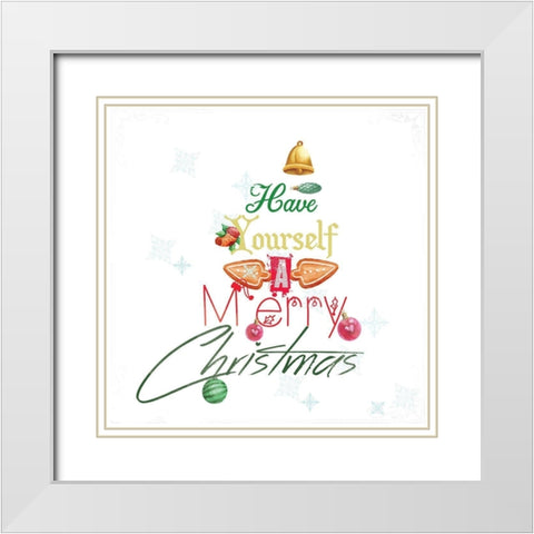 Christmas Tree White Modern Wood Framed Art Print with Double Matting by Fraser, Orane