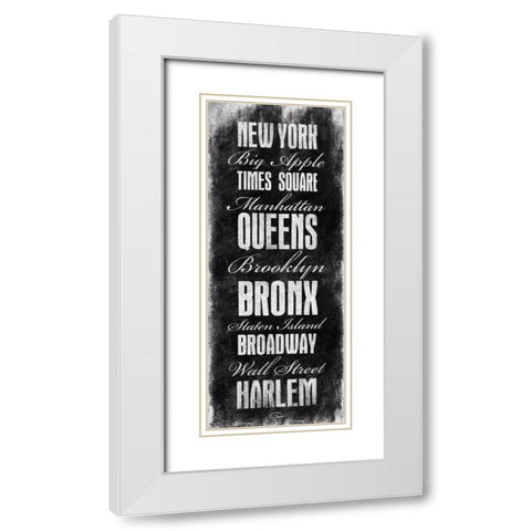 New York White Modern Wood Framed Art Print with Double Matting by OnRei