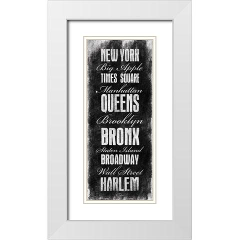 New York White Modern Wood Framed Art Print with Double Matting by OnRei