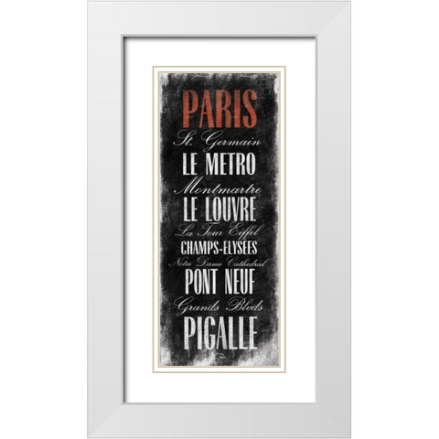 Paris B3 White Modern Wood Framed Art Print with Double Matting by OnRei