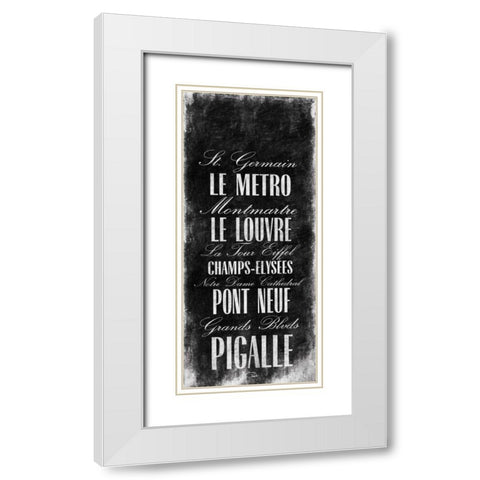 No Paris White Modern Wood Framed Art Print with Double Matting by OnRei