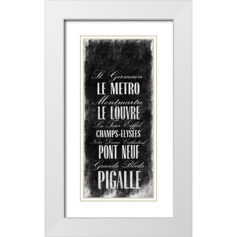 No Paris White Modern Wood Framed Art Print with Double Matting by OnRei