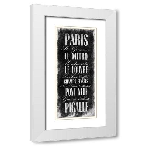 Paris White Modern Wood Framed Art Print with Double Matting by OnRei