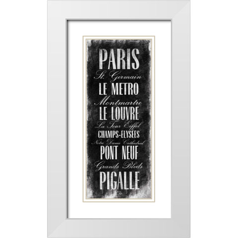 Paris White Modern Wood Framed Art Print with Double Matting by OnRei