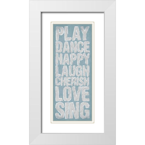 Rolling Type White Modern Wood Framed Art Print with Double Matting by OnRei