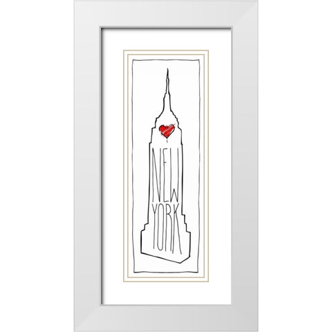 HEART NY White Modern Wood Framed Art Print with Double Matting by OnRei