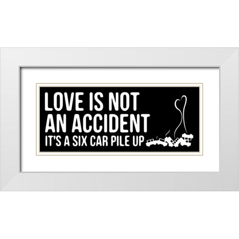 CAR PILE UP White Modern Wood Framed Art Print with Double Matting by OnRei