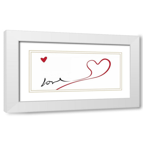 Love 2 White Modern Wood Framed Art Print with Double Matting by OnRei