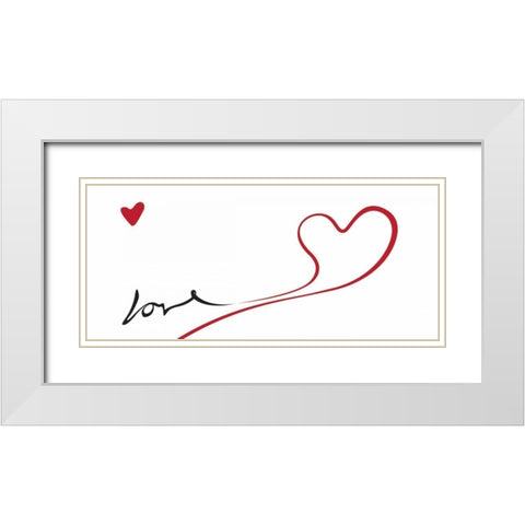 Love 2 White Modern Wood Framed Art Print with Double Matting by OnRei