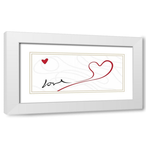 Love White Modern Wood Framed Art Print with Double Matting by OnRei