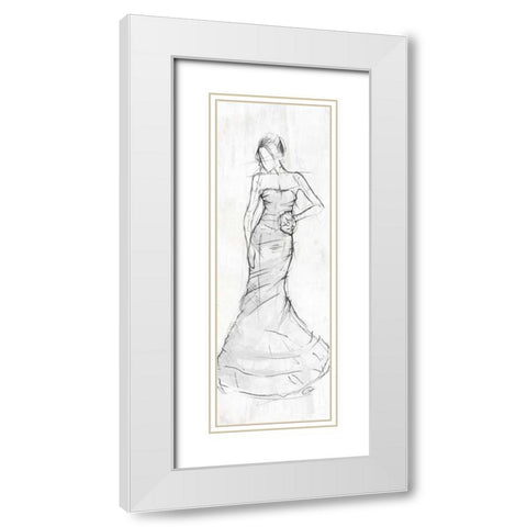 DRESS White Modern Wood Framed Art Print with Double Matting by OnRei