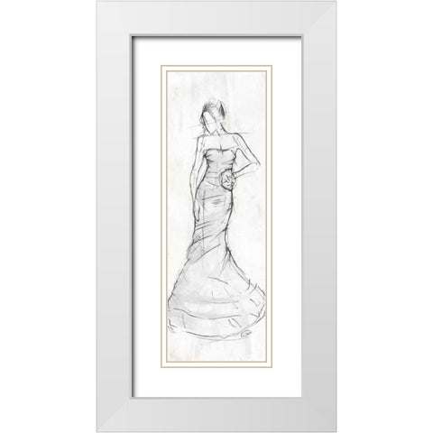 DRESS White Modern Wood Framed Art Print with Double Matting by OnRei