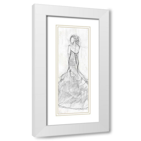 Dress Back 2 White Modern Wood Framed Art Print with Double Matting by OnRei