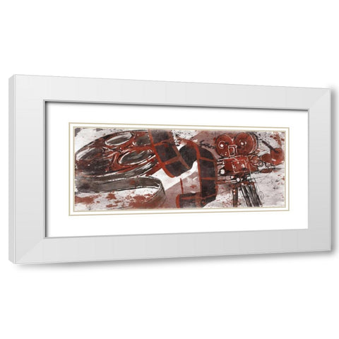 Be Cinema Red White Modern Wood Framed Art Print with Double Matting by OnRei