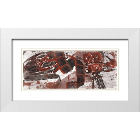 Be Cinema Red White Modern Wood Framed Art Print with Double Matting by OnRei