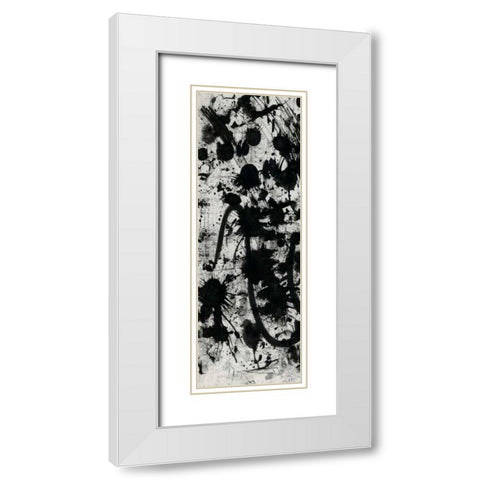 Splatter White Modern Wood Framed Art Print with Double Matting by OnRei