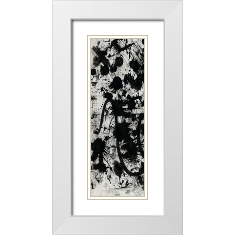 Splatter White Modern Wood Framed Art Print with Double Matting by OnRei