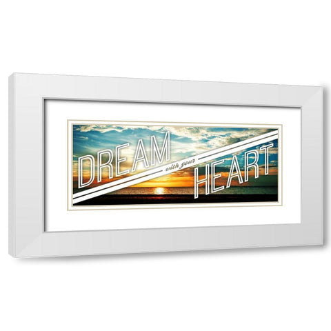 Dream White Modern Wood Framed Art Print with Double Matting by OnRei