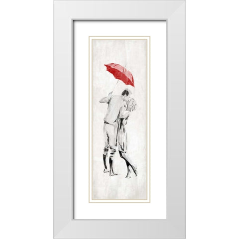 Romantic Couple White Modern Wood Framed Art Print with Double Matting by OnRei