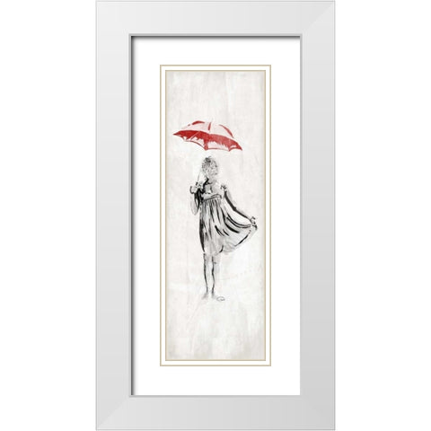 Romantic Women White Modern Wood Framed Art Print with Double Matting by OnRei