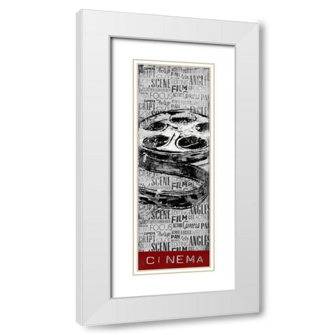 Cinema White Modern Wood Framed Art Print with Double Matting by OnRei