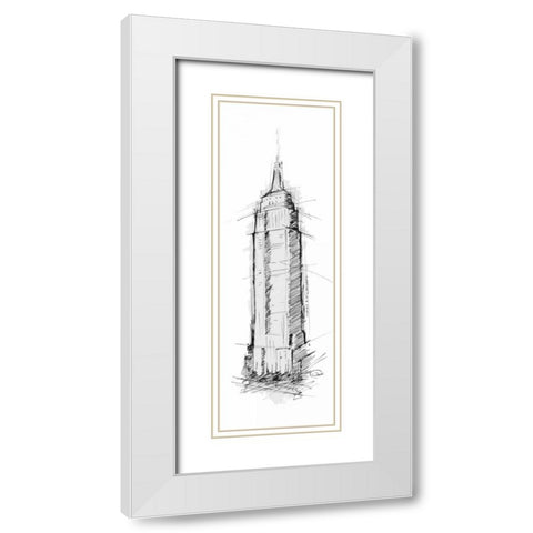 Empire White Modern Wood Framed Art Print with Double Matting by OnRei