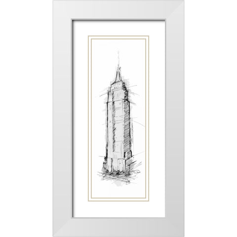 Empire White Modern Wood Framed Art Print with Double Matting by OnRei