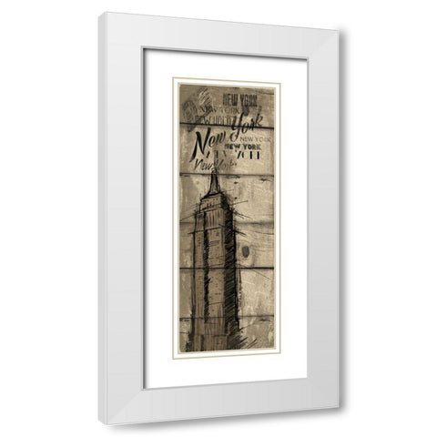 Wood New York White Modern Wood Framed Art Print with Double Matting by OnRei