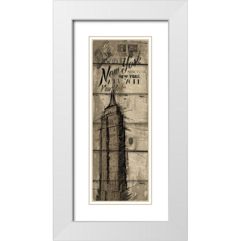 Wood New York White Modern Wood Framed Art Print with Double Matting by OnRei