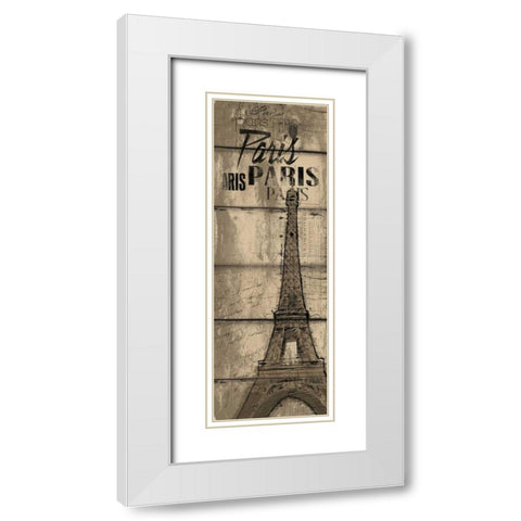 Wood Paris White Modern Wood Framed Art Print with Double Matting by OnRei