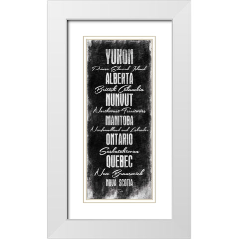 Canada Typography White Modern Wood Framed Art Print with Double Matting by OnRei