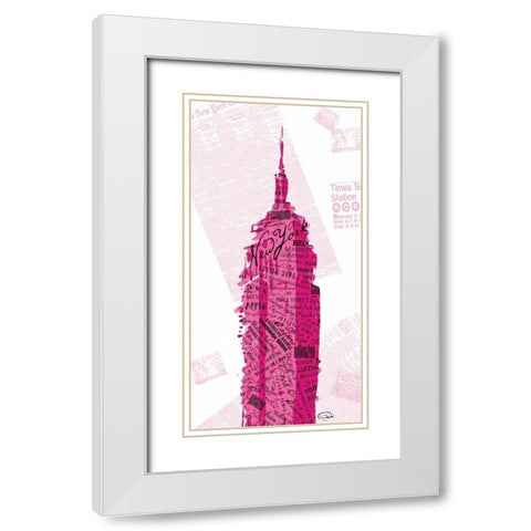 Pink Empire White Modern Wood Framed Art Print with Double Matting by OnRei