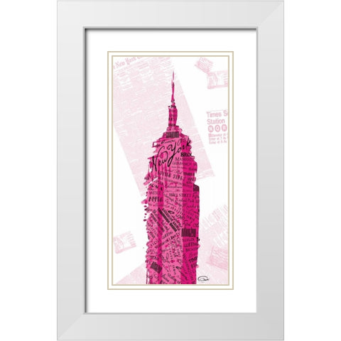 Pink Empire White Modern Wood Framed Art Print with Double Matting by OnRei